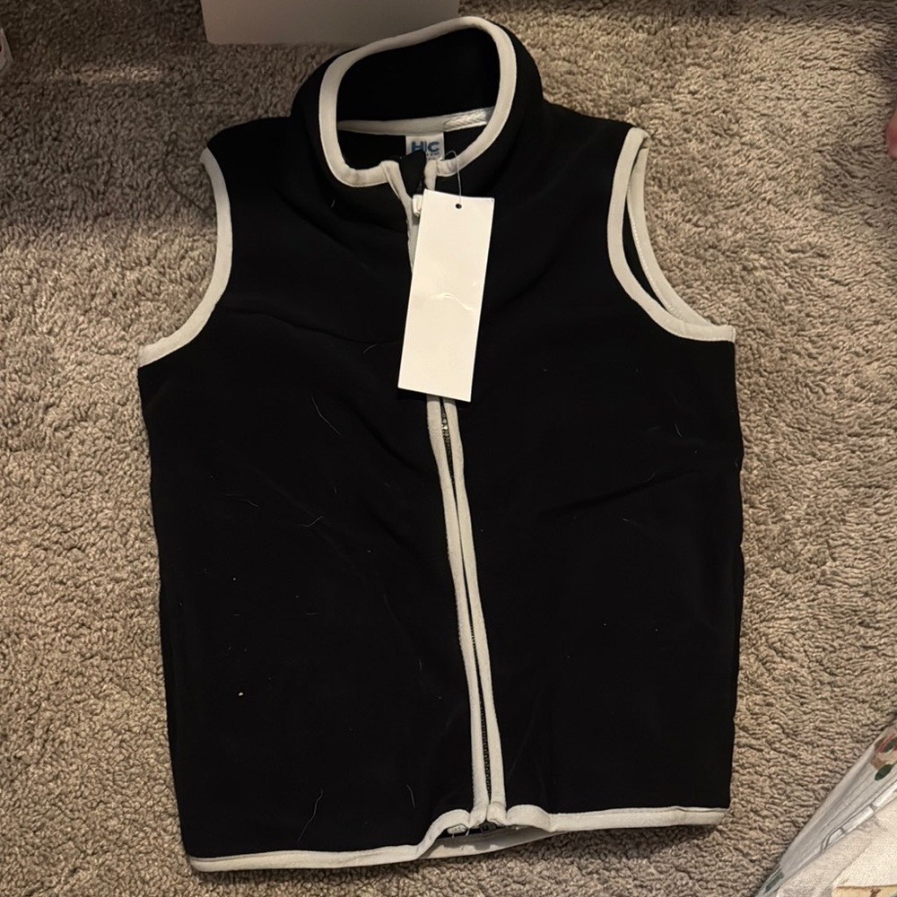 Black and White Zip-Up Vest
